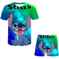 thumbnail image 2 of Conjuntos de ropa de punto para niñas pequeñas, ropa Stich de manga corta para niños, camisetas, pantalones cortos, trajes para niños de 1 a 10 años, trajes 6M Gao Jinjia LED, 2 of 2