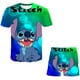 thumbnail image 1 of 2023 nuevos conjuntos de ropa de punto para niños, camisetas con estampado 3D + Pantalones cortos, 2 uds., trajes para niñas, disfraces de Stich para niñas, trajes 5T Gao Jinjia LED, 1 of 2