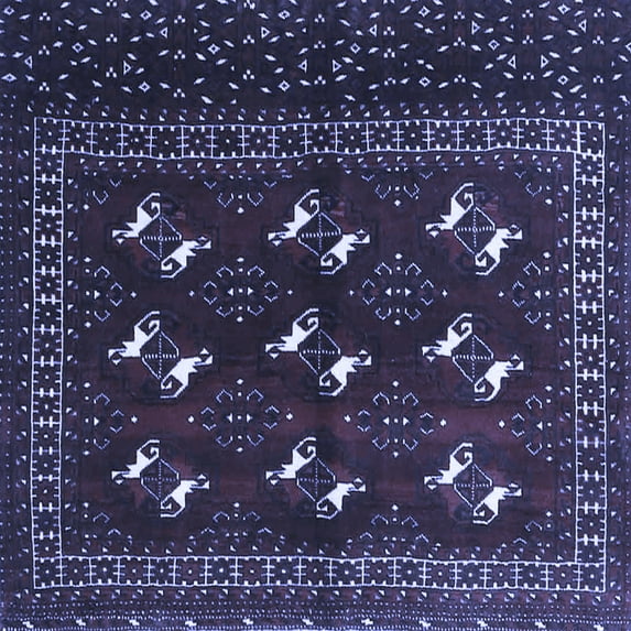 Ahgly Company Indoor Square Persian Blue Traditional Area Rugs, 5' Square