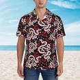 thumbnail image 4 of Balery Snake And Rose Print Men's Hawaiian Shirts Short Sleeve Beach Shirt Relaxed Fit Vacation Button Down Shirts-Large, 4 of 9