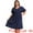 Navy Blue, variant on Plus Size Summer V Neck Ruffle Short Sleeves Dress 3X Burgundy