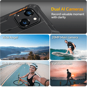 OUKITEL WP32 Rugged Smartphone - 12GB RAM+128GB ROM 1TB Expansion Android 14 Rugged Cell Phone, 6 inches Big Screen, 6300mAh Battery 20MP+5MP Camera, 4G Dual SIM,NFC,BT5.0,Face ID,T-Mobile, Green
