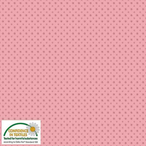 Stof European Quilting Best Bits Stars Pink Cotton Fabric By The Yard