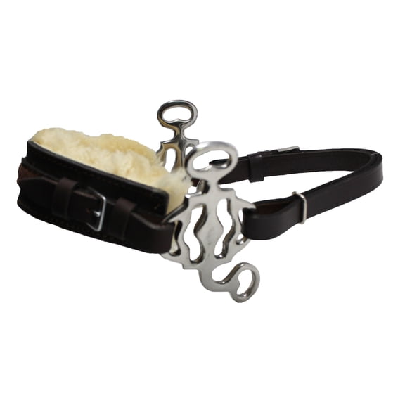 Challenger Horse Adjustable Leather Bitless Bridle Training Hackamore 35H15