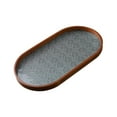 thumbnail image 2 of Bandeja de madera para servir, bandeja para refrigerios, bandeja para tazas de té, bandeja de vidrio, bandeja de maquillaje, bandeja de tocador de madera Oval, 2 of 9