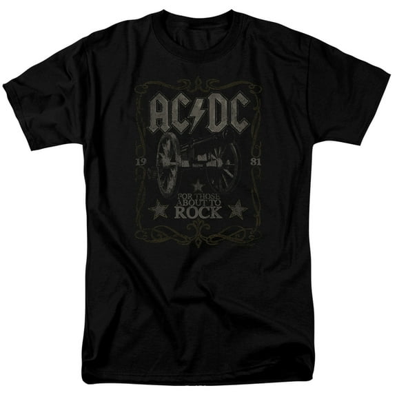 AC/DC Rock Label Adult 18/1 T-Shirt Black