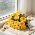 thumbnail image 6 of 10 Head Large Peony Artificial Flowers Bouquet,Yellow, 19.7 Inch Silk Faux Peony stalks for Home Garden Vase Table Centerpiece, Lifelike Floral Arrangement for Wedding Party, 6 of 6