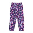 thumbnail image 3 of Lsque Skull Blue Flower Print Women's Pajama Pants, Lounge Pant - Comfortable Home Wear,Elastic Waistband, Stylish Design-Large, 3 of 9
