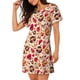 thumbnail image 2 of Easygdp Skull Retro record lips Camisón de manga corta para mujer, informal, estampado, 2 of 6