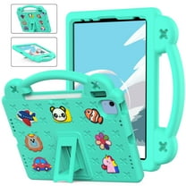 Allytechgroup iPad Air 13 Inch M2 2024 Kids Case, DIY Figures Lightweight EVA Rubber Handle Stand Shockproof Children Friendly Bumper Case Cover for Apple iPad Air 13" 2024 M2, Mint