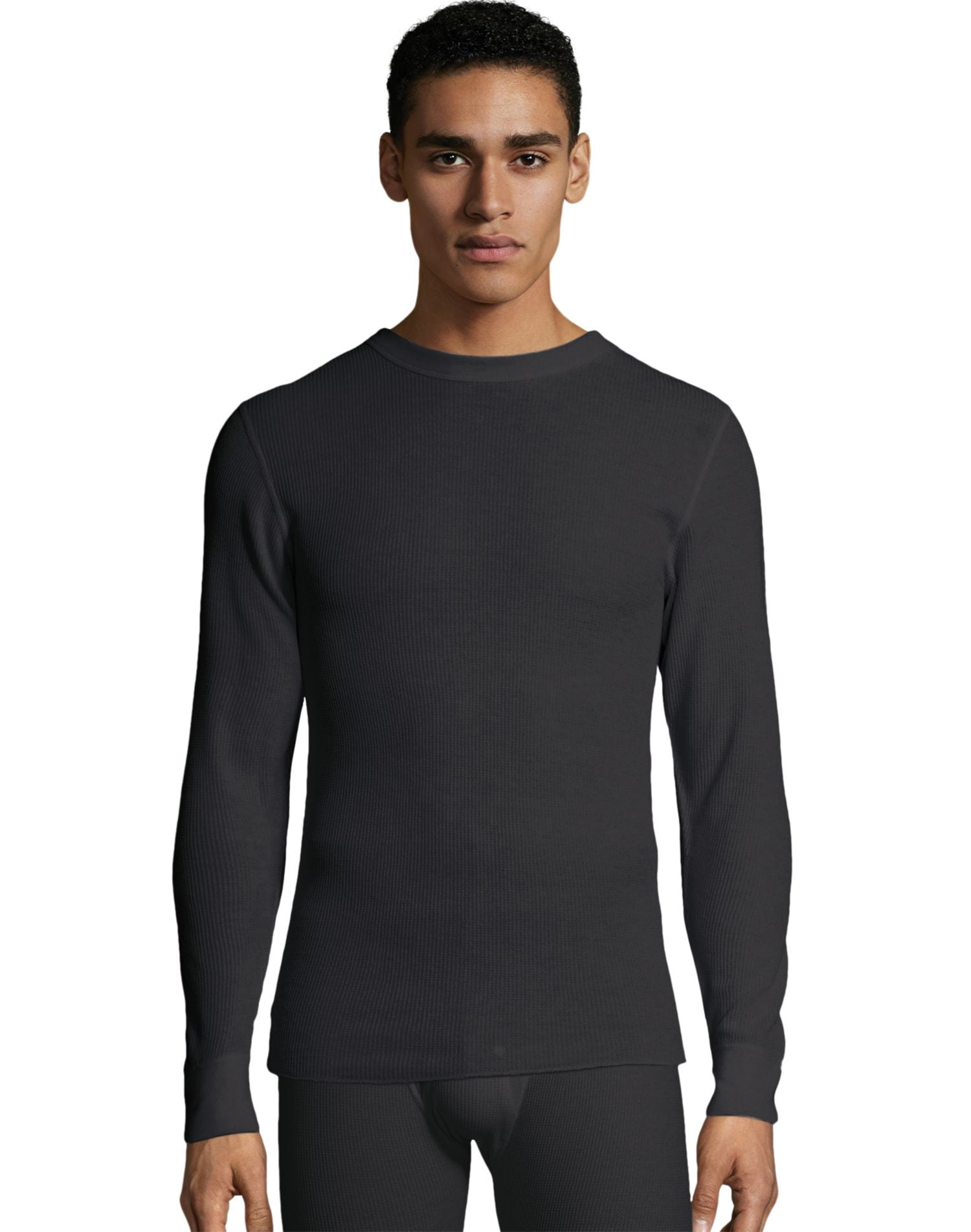 black waffle knit shirt