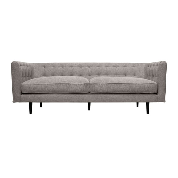 Armen Living Annabelle 80" Gray Fabric Sofa with Black Wood Legs