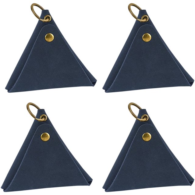 Monedero, Monedero, Portamonedas, Monedero delgado, Estuche para llaves, Monedero triangular (PU azul, 4 piezas) TUNC Sencillez