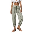 thumbnail image 6 of Zulora Women Stylish Striped High Waist Drawstring Pants Casual Elastic Cuffed Ankle Joggers with Pockets, 6 of 9