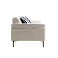 thumbnail image 4 of 84.6"Accent Sofa, Modern Velvet Sofa Couch with 2 Pillows, Extra Long Couch with Square Arm, Comfy 3 Seater Sofas with Metal Legs, for Living Room, Bedroom, Guestroom, Beige, 4 of 7