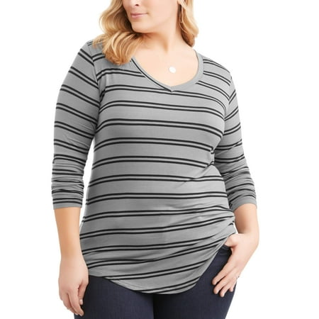 Poof Junior Plus OPP Stripe Shirtail Tee