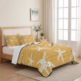 thumbnail image 5 of Quilts Twin Size, Yellow Starfish Coastal Soft Comforter Bedding Set for Bed, Summer Beach Nautical Sea Ocean Lightweight Quilted Bedspread with Pillow Cover(2 Pieces) for All Season, 68x86 Inch, 5 of 9