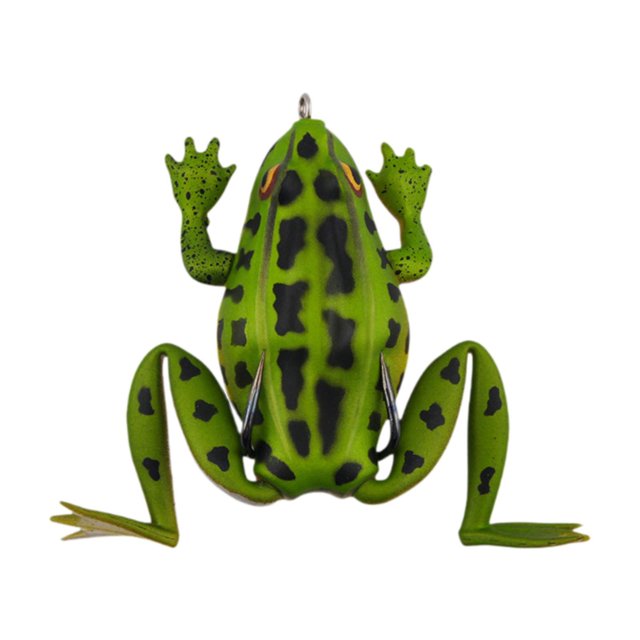 S SERENABLE Fishing Frog Lure Weedless Hooks Sturdy for Bass Fishing for Bass Trout Pike Green pattern