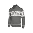 thumbnail image 4 of Faithtur Men's Cute Christmas Sweater Snowflake Print Long Sleeve Henley Neck Pullover Holiday Knitwear, 4 of 6