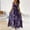 Purple, variant on AOOCHASLIY Ladies Dress Floral Print V Neck Cami Dress, Boho Sleeveless Loose Maxi Cami Dress For Spring & Summer Ankle-Length Dress