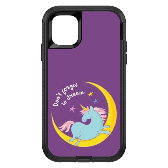 DistinctInk Custom SKIN / DECAL compatible with OtterBox Defender for iPhone 11 (6.1" Screen) - Unicorn Moon - Don't Forget to Dream