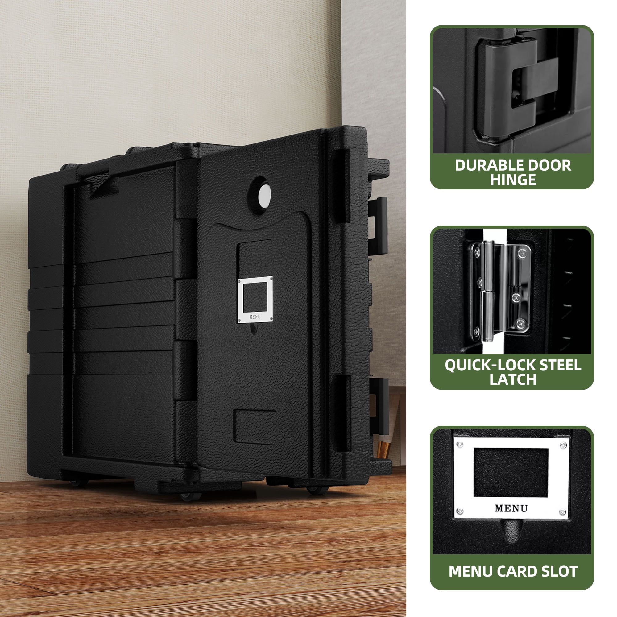 Uforic 95 Qt Insulated Food Carrier with Wheels – Keeps Food Warm 4-6 Hours, Cold 3-5 Hours