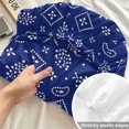 thumbnail image 4 of Queen Size Fitted Sheet Set - Southwestern 3 Piece Bedding Sets 16" Deep Pocket Fitted Sheet with 2 Pillowcases, Blue Paisley Print Vintage Rustic Brushed Microfiber Hotel Luxury Bed Sheets, 4 of 9