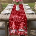 thumbnail image 4 of Valentine's Day Table Runner - 108 Inch Long Gnomes Romantic Roses Red Plaid Cotton and Linen Blended Dress Scarves Farmhouse Table Runner for Kitchen Dining, Coffee Table, 13" x 108", 4 of 8