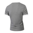 thumbnail image 4 of V Neck T-Shirt Men Knitted Ribbed Short Sleeve Casual Athletic Workout Pullover Tops Fathers Gift S-3XL, 4 of 8