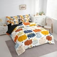 thumbnail image 5 of Feelyou Rustic Fall Pumpkin Twin Bedding Sets 7-Piece, Autumn Botanical Bedding Comforter Set, Cartoon Stars Reversible Sheet Sets, Microfiber Bedroom Decor, 5 of 7