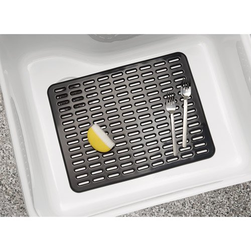 InterDesign Syncware Kitchen Sink Protector Mat, Large, Black