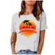 thumbnail image 2 of ICHUANYI Clearance Fashion Woman Print Round-Neck Short Sleeve T-Shirt Printing Loose Blouse Tops(White, M) ICHUANYI WER2023081205988, 2 of 4