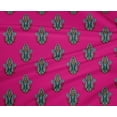 thumbnail image 4 of oneOone Polyester Lycra Fuschia Pink Fabric Leaves & Paisley Block Sewing Craft Projects Fabric Prints By Yard 56 Inch Wide, 4 of 4
