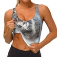 thumbnail image 3 of Fotbe Majestic Snowy Wolf Sujetador Deportivo Largo sin Aros para Mujer con Almohadillas y Soporte Medio, Transpirable y Absorbente, Camiseta Tipo Chaleco o Tank Top-Medium, 3 of 8