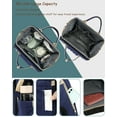 thumbnail image 4 of DEBUG Baby Diaper Bag with Changing Station, Baby Shower Gifts - 30L Dual-Use Baby Bag for Girl Boy Mom Dad with 16 Pockets - Travel Diaper Bag Backpack & Bassinet, D-Rings for Stroller, Navy Blue, 4 of 5