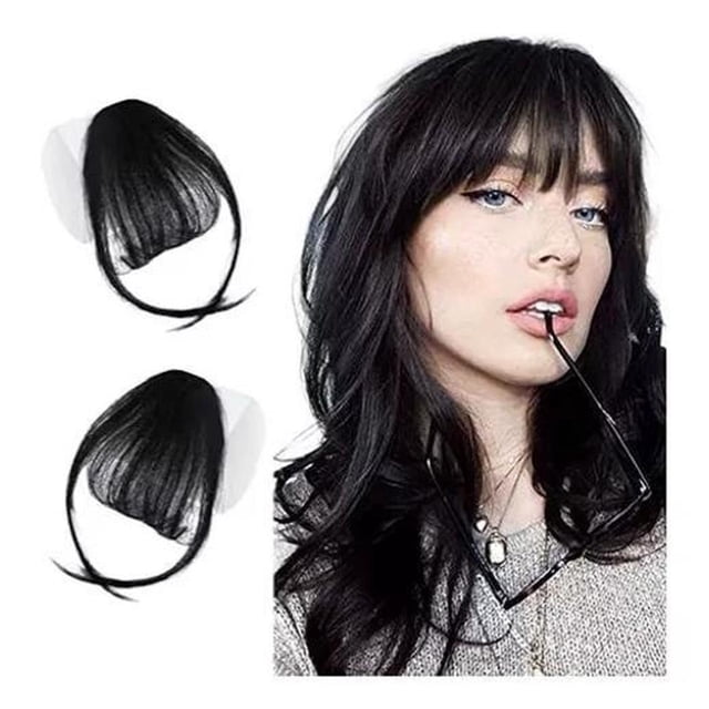 Flequillo Natural Copete Postizo Cabello Mate Negro 2 Genérica Flequillo Negro
