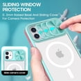 thumbnail image 3 of Case for iPhone 11 Pro Max Compatible with Magsafe with Camera Cover Slide,Military Grade Shock Resistant Heavy Duty Clear Hard Back Protective Case Mint, 3 of 12