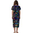 thumbnail image 2 of DISNIMO Mushroom Printed Women's Short Sleeve Pajama Sets Soft 2 Piece Pjs Set Summer Tops and Capri Pant Sleepwear for Home, S, 2 of 7