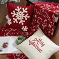 thumbnail image 4 of Merry Christmas Letter Snowflake Embroidered Cushion Cover 45*45 Festival New Year Home Pillow Covers Decorative Sofa Bedroom (450mm*450mm,G-Cushion Cover), 4 of 7
