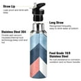 thumbnail image 3 of Yayeee 20oz Insulated Water Bottle Double Wall Stainless Steel with Flip Straw Lid, Blue Geometric, 3 of 7