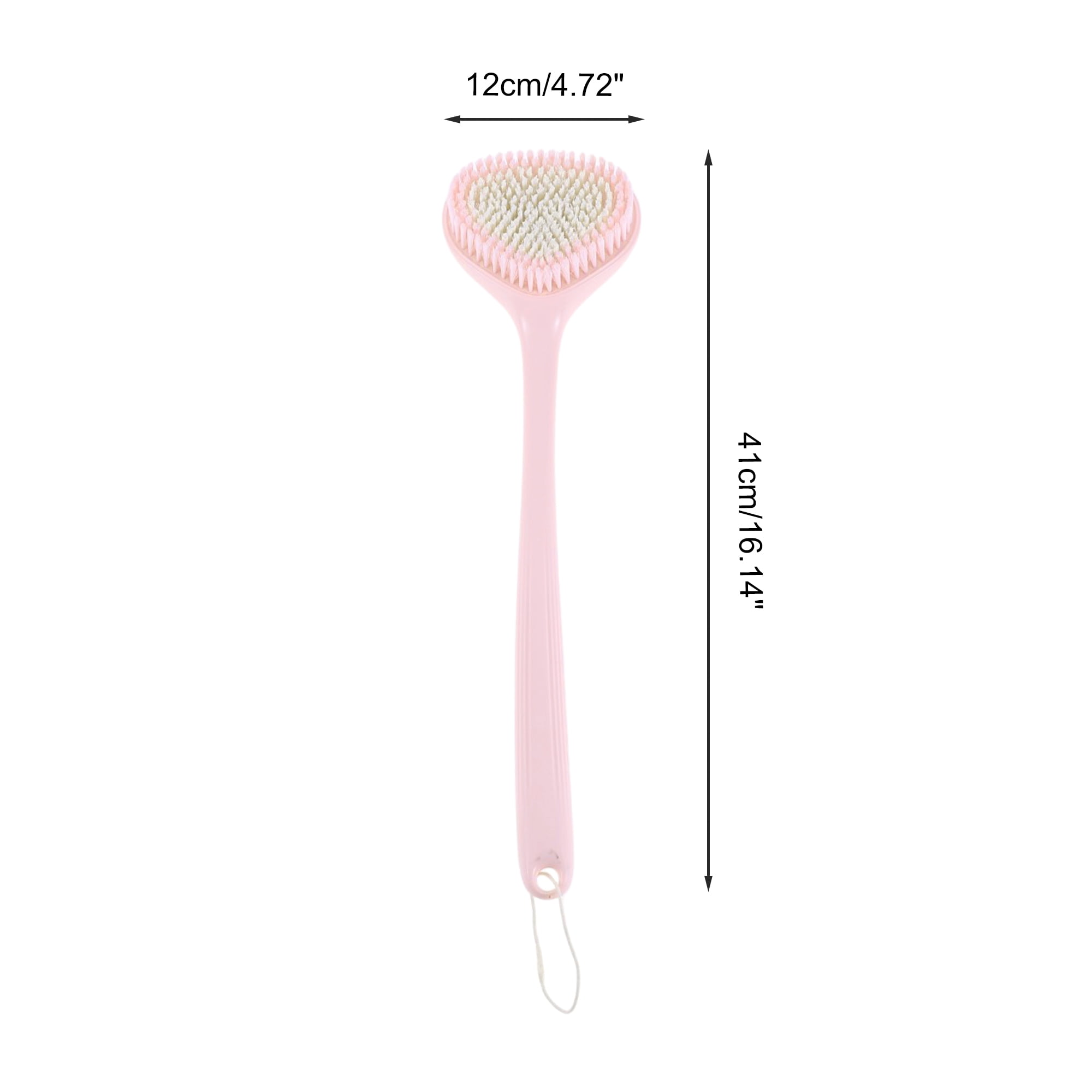 Unique Bargains Long Handle Bath Brush Body Scrubber 16.14"x4.72"x1.57" 1 Pc Pink
