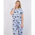 thumbnail image 4 of 2 Pack: Women’s Cozy Short-Sleeve PJ Top with Capri Pants - Pajama Lounge & Sleepwear Set (Available In Plus), 4 of 6