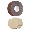 thumbnail image 1 of Fawoonu Invisible Nipple Covers and Tape Set 5cm Brown Breast Lift Tape with 5 Pairs Flower Pattern Cloth Nipple Stickers, 1 of 6
