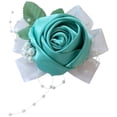 thumbnail image 1 of Bracelet Corsage de Mariée Extensible pour Mariage Bal Main Fleur - Bleu, 1 of 5