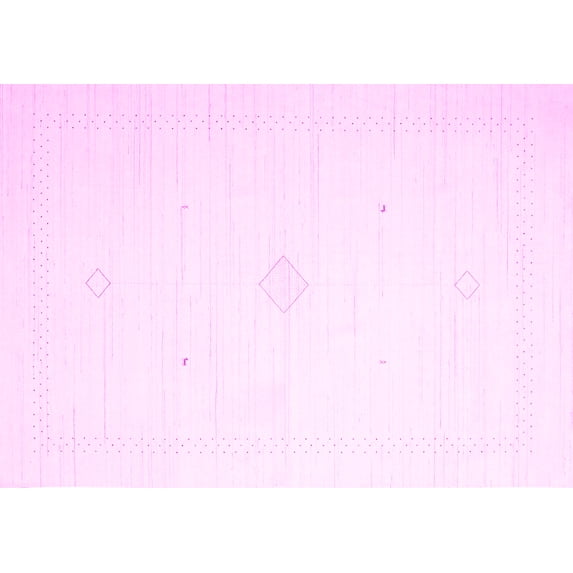 Ahgly Company Indoor Rectangle Solid Pink Modern Area Rugs, 2' x 3'