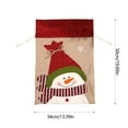 thumbnail image 3 of Christmas Drawstring Gift Bag, Large 20x13 Inch Fabric Storage Sack for Candy and Snacks, Santa and Snowman Designs for Holiday Party Favors(A), 3 of 6
