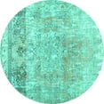 thumbnail image 1 of Ahgly Company Indoor Round Abstract Turquoise Blue Contemporary Area Rugs, 8' Round, 1 of 4