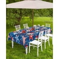 thumbnail image 4 of 4th of July Outdoor Tablecloth with Umbrella Hole and Zipper Red Blue Star Patriotic Tablecloths 60x84 Waterproof Table Cloths USA Flag Patio Table Cloth Cover for Independence Day Party Picnic, 4 of 6