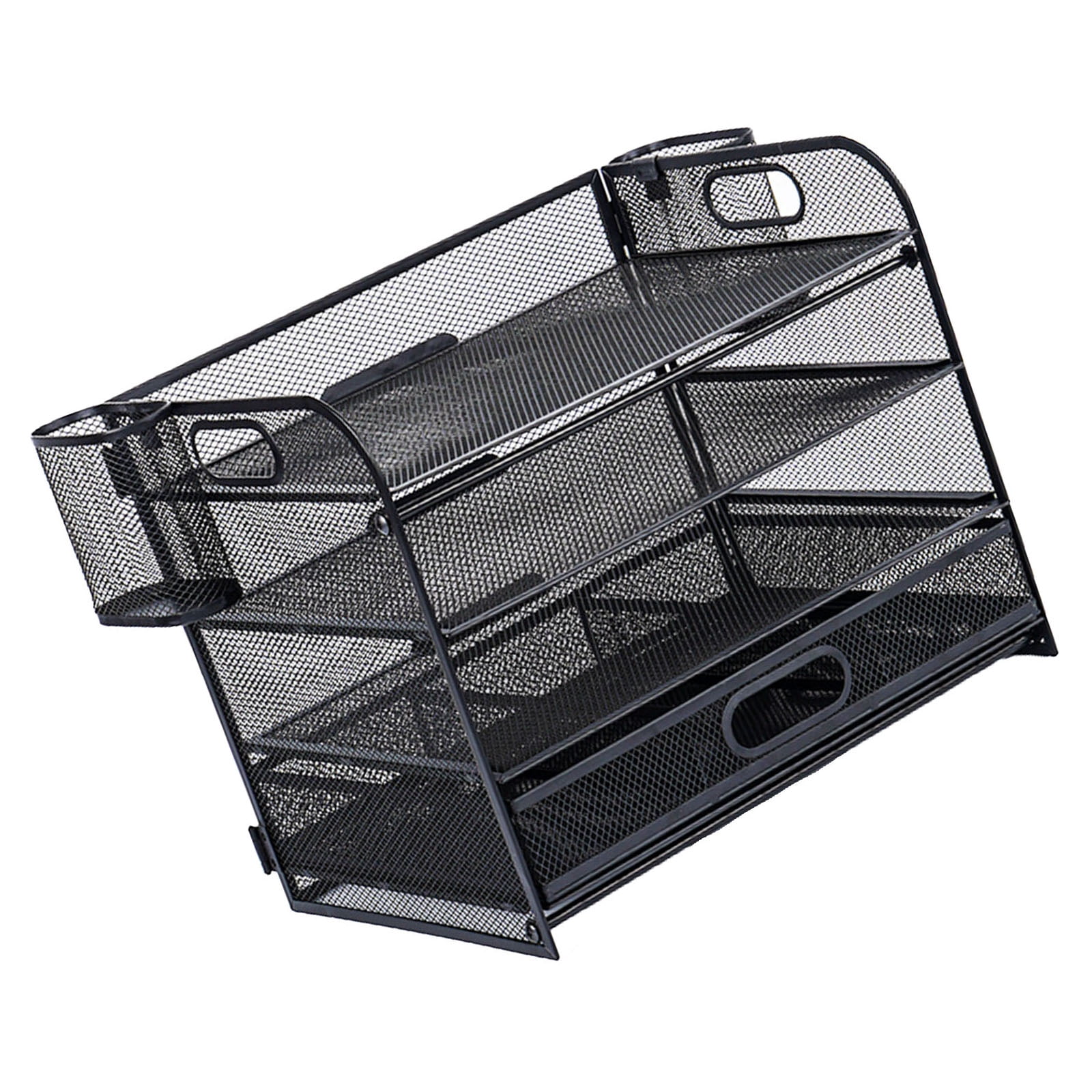 4-Tiered Paper Letter Tray Organizers with Sliding Drawer & 2 Pen Holder, Desk Organizers for Office Office Accessories