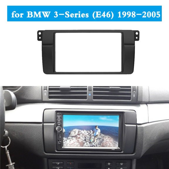 BAMILL Double 2 Din Radio Fascia Fit for BMW 3 Series E46 1998-2006 Stereo Panel Frame